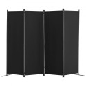 Room divider 4-panel foldning privatlivsskærm stof partition kontor sort