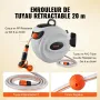Retractable Hose Reel Water Hose Reel 20m x 1.3cm 180° Swivel Wall-Mounted
