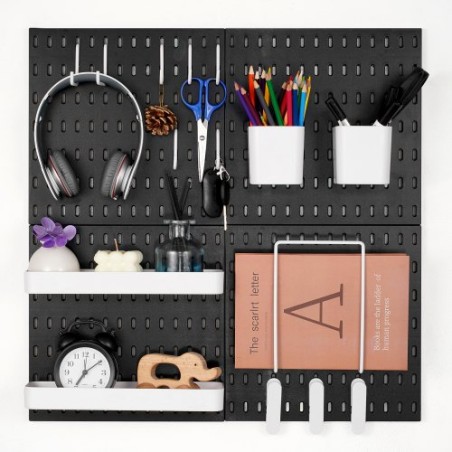 Pegboard Combination Kit 11 X 11 "Plastic Pegboard 4 Panels til Home Black