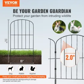 VEVOR Garden Fence, No Dig Fence 731.5 cm (H)x396.2 cm (L) Animal Barrier Fence, Underground Decorative Garden Fencing with 5.1 