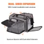 Cat Carrier with Wheels, Airline Approved Rolling Pet Carrier with Telescopic Handle and Shoulder Strap, Dog Carrier with Wheels