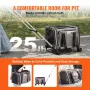 VEVOR Cat Carrier with Wheels, Airline Approved Rolling Pet Carrier with Telescopic Handle and Shoulder Strap, Dog Carrier with 