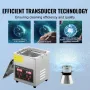 Ultrasonic Cleaner with Digital Timer & Heater, Professional Ultra Sonic Jewelry Cleaner, Stainless Steel Heated Cleaning Machin