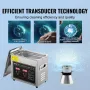 Ultrasonic Cleaner with Digital Timer & Heater, Professional Ultra Sonic Jewelry Cleaner, Stainless Steel Heated Cleaning Machin