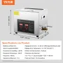 VEVOR Ultrasonic Cleaner med Digital Timer & Heater, Professionel Ultra Sonic Smykkerenser, Rustfrit Stål Opvarmet Rengøring
