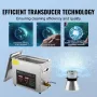 Ultrasonic Cleaner med Digital Timer & Heater, Professionel
