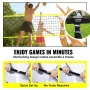 Outdoor Portable Volleyball Net System, Adjustable Height Steel Poles, Professional Volleyball Set with PVC Volleyball, Pump, Ca