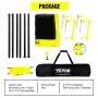 Outdoor Portable Volleyball Net System, Adjustable Height Steel Poles, Professional Volleyball Set with PVC Volleyball, Pump, Ca