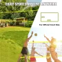 VEVOR Outdoor Portable Volleyball Net System, Adjustable Height Steel Poles, Professional Volleyball Set with PVC Volleyball, Pu