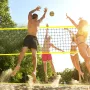 VEVOR Outdoor Portable Volleyball Net System, Adjustable Height Steel Poles, Professional Volleyball Set with PVC Volleyball, Pu
