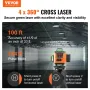 Laser Level 3048 cm Green Cross Line Selvnivellerende Høj