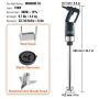 Commercial Immersion Blender, 750 Watt Heavy Duty Hand Mixer, Variable Speed Kitchen Stick Mixer with 304 Stainless Steel Blade,