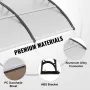 Window Door Awning Canopy 101.6 x 101.6 cm, UPF 50+ Polycarbonate Entry Door Outdoor Window Awning Exterior, Front Door Overhang