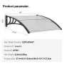 VEVOR Window Door Awning Canopy 101.6 x 101.6 cm, UPF 50+ Polycarbonate Entry Door Outdoor Window Awning Exterior, Front Door Ov