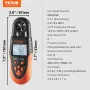 VEVOR Bluetooth Handheld Anemometer, 14℉-140℉, Digital Wind Speed Meter Gauge with LED Backlight Screen, Measures Wind Velocity 