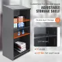 Podium Stand, 119 cm Hostess Stand with 4 Rolling Wheels, Wood Podium with Storage Shelves, and Slant Desktop, Lecterns & Podium