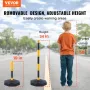 VEVOR Justerbar Traffic Delineator-stolpekegler, 4-pack, Traffic Safety Delineator Barriere med Fyldbar Base 8FT-kæde, til Traf