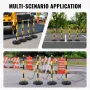 Adjustable Traffic Delineator Post Cones, 4 Pack, Traffic Safety Delineator Barrier with Fillable Base 8FT Chain, for Traffic Co