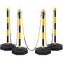 VEVOR Justerbar Traffic Delineator-stolpekegler, 4-pack, Traffic Safety Delineator Barriere med Fyldbar Base 8FT-kæde, til Traf