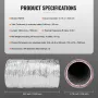 Dryer Vent Hose, 152.4MM Insulated Flexible Duct 7.62M Long with 2 Duct Clamps, Heavy-Duty Three Layer Protection for HVAC Heati