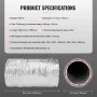 Dryer Vent Hose, 127MM Insulated Flexible Duct 7.62M Long with 2 Duct Clamps, Heavy-Duty Three Layer Protection for HVAC Heating