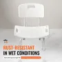 VEVOR Shower Chair, Shower Seat with Back, Adjustable Height Shower Stool, Shower Chair for Inside Shower Bathtub, Non-slip Bath