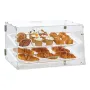 Pastry Display Case, 2-Tier Commercial Countertop Bakery Display Case, Acrylic Display Box with Rear Door Access & Removable She
