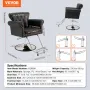 VEVOR Salon Chair, Barber Chair for Hair Stylist, Styling Chair with Heavy Duty Hydraulic Pump, 360° Swivel Hair Salon Chair wit