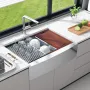 Farmhouse Kitchen Sink, 304 Stainless Steel Drop-In Sinks, Top Mount Single Bowl Basin with Ledge & Accessories, Household Dishw