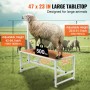 Livestock Stand Goat Trimming Stand 21"-33" Height 47x23 in Tabletop White