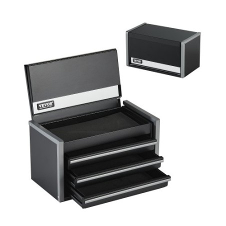 Tool Box 8.6-inch Portable Metal Tool Box with 3 Drawers Tool Organizer