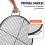 VEVOR X-Marks Fire Pit Grillrist, Rund Madlavningsrist, Heavy Duty Steel Campfire BBQ Grillrist med håndtag og støtte X Wire