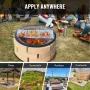 X-Marks Fire Pit Grill Grate, Round Cooking Grate, Heavy Duty Steel Campfire BBQ Grill Grid with Handle and Support X Wire, Port