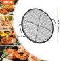 X-Marks Fire Pit Grill Grate, Round Cooking Grate, Heavy Duty Steel Campfire BBQ Grill Grid with Handle and Support X Wire, Port