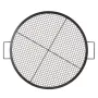 X-Marks Fire Pit Grill Grate, Round Cooking Grate, Heavy Duty Steel Campfire BBQ Grill Grid with Handle and Support X Wire, Port
