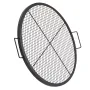 X-Marks Fire Pit Grill Grate, Round Cooking Grate, Heavy Duty Steel Campfire BBQ Grill Grid with Handle and Support X Wire, Port