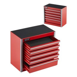 Tool Box 8.6-inch Portable Metal Tool Box 5 Drawers Tool Organizer Red