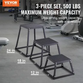 Plyometric Jump Boxes, 12/18/24 tommer Plyo Box, Platform og
