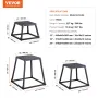 Plyometric Jump Boxes, 12/18/24 Inch Plyo Box, Platform and Jumping Agility Box, Anti-Slip Fitness Exercise Step Up Box Set for 