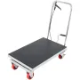 Hydraulic Lift Table Cart, 500lbs Capacity 28.5" Lifting Height, Manual Single Scissor Lift Table with 4 Wheels and Non-slip Pad