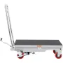 Hydraulic Lift Table Cart, 500lbs Capacity 28.5" Lifting Height, Manual Single Scissor Lift Table with 4 Wheels and Non-slip Pad