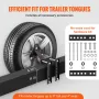 VEVOR Spare Tire Carrier, Trailer Spare Tire Mount, 72.6 kg Capacity, Utility Trailer Accessories Fits Most 4 & 5 & 6 & 8 Lugs W
