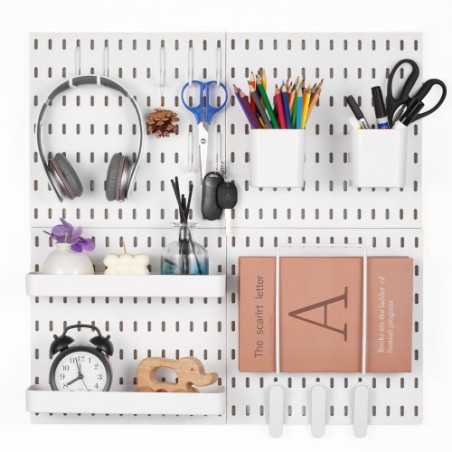 Pegboard Combination Kit 11 X 11 "Plastic Pegboard 4 Panels til Home White