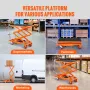 Hydraulic Lift Table Cart, 330lbs Capacity 50" Lifting Height, Manual Double Scissor Lift Table with 4 Wheels and Non-slip Pad, 