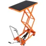VEVOR Hydraulic Lift Table Cart, 330lbs Capacity 50" Lifting Height, Manual Double Scissor Lift Table with 4 Wheels and Non-slip