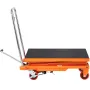 Hydraulic Lift Table Cart, 330lbs Capacity 50" Lifting Height, Manual Double Scissor Lift Table with 4 Wheels and Non-slip Pad, 
