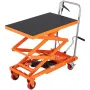 VEVOR Hydraulic Lift Table Cart, 330lbs Capacity 50" Lifting Height, Manual Double Scissor Lift Table with 4 Wheels and Non-slip
