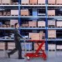 Hydraulic Lift Table Cart, 500lbs Capacity 28.5" Lifting Height, Manual Single Scissor Lift Table with 4 Wheels and Non-slip Pad