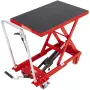 Hydraulic Lift Table Cart, 500lbs Capacity 28.5" Lifting Height, Manual Single Scissor Lift Table with 4 Wheels and Non-slip Pad