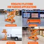 Hydraulic Lift Table Cart, 770lbs Capacity 59" Lifting Height, Manual Double Scissor Lift Table with 4 Wheels and Non-slip Pad, 